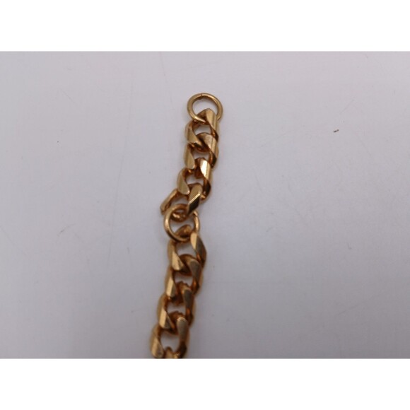 Beautiful 10" Vintage Gold Tone Avon Boot Anklet Cuban Link Bracelet - Picture 7 of 13